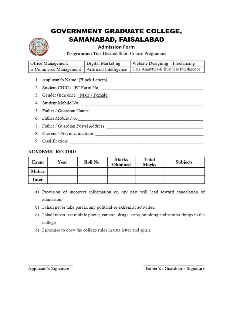 Uenr Admission Forms Short Code