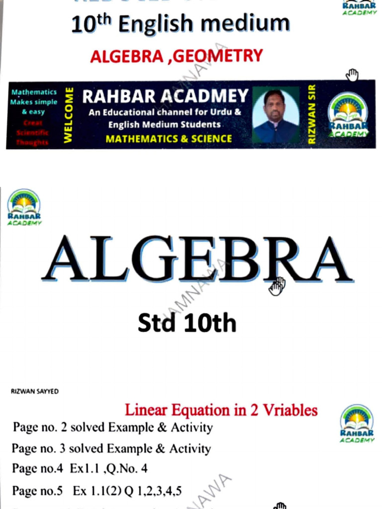 Algebra Reduced Syllybus 10th Class | PDF | Mathematical Objects | Geometry