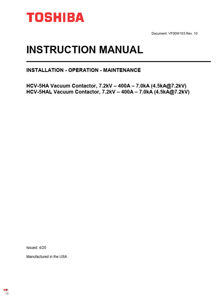 Instruction Manual: Installation - Operation - Maintenance | PDF ...