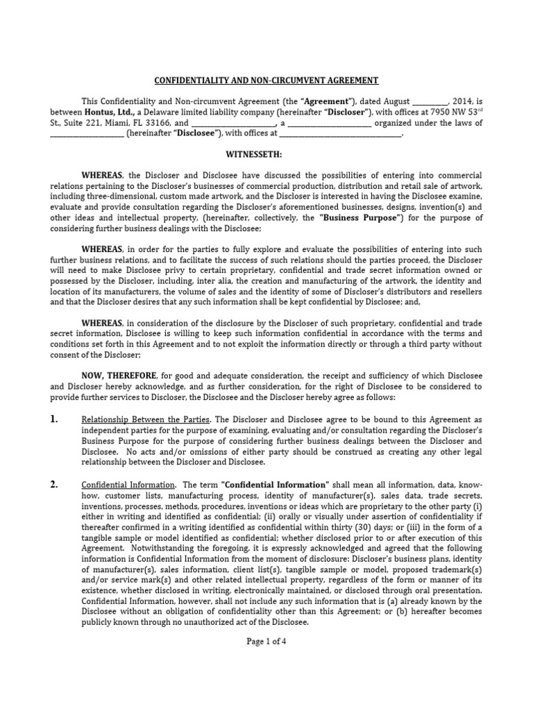 Non Disclosure Agreement | PDF | Arbitration | Breach Of Contract