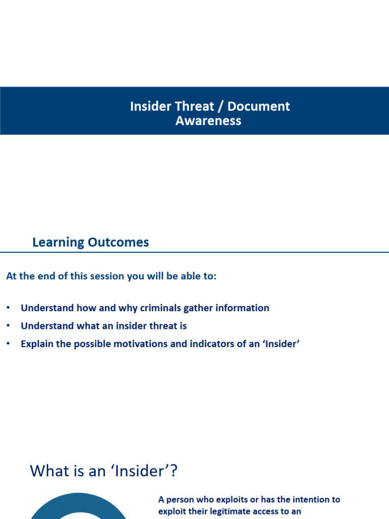 Insider Threat-Final | PDF | Computer Security | Security