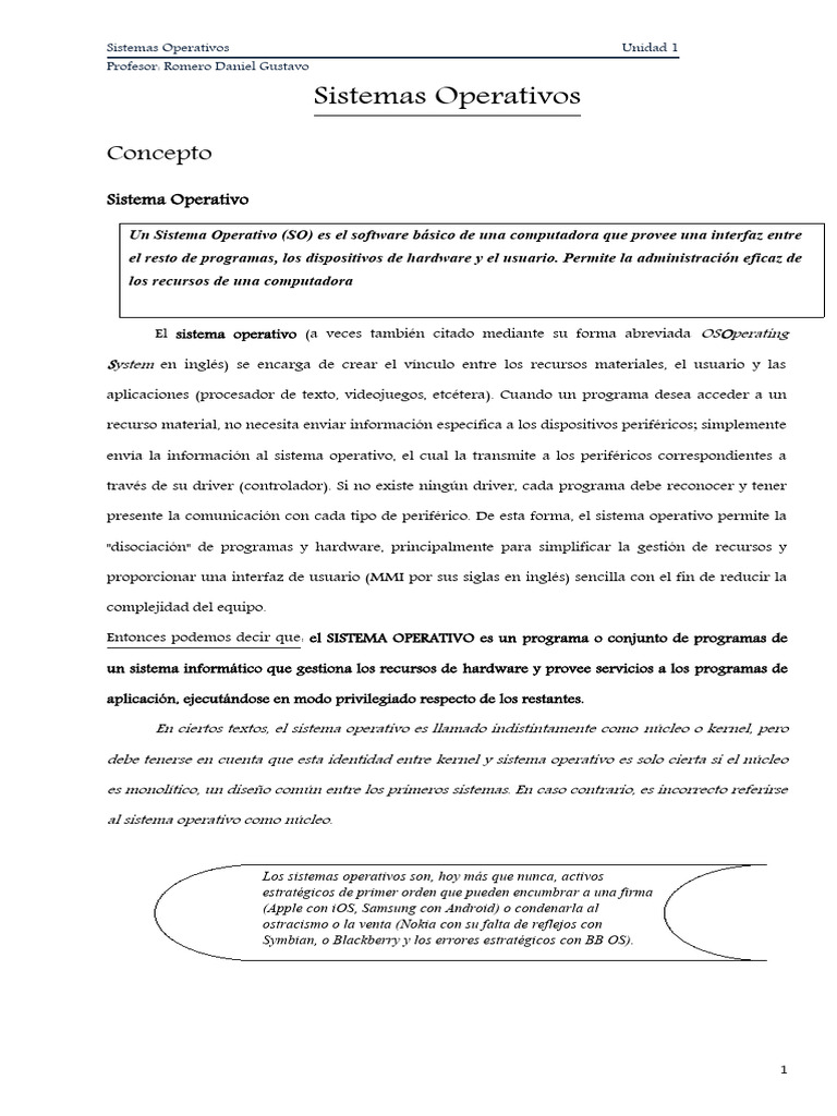 Dossier 01-Sist Op-Concepto-Clasificacion | PDF | Modelo cliente ...