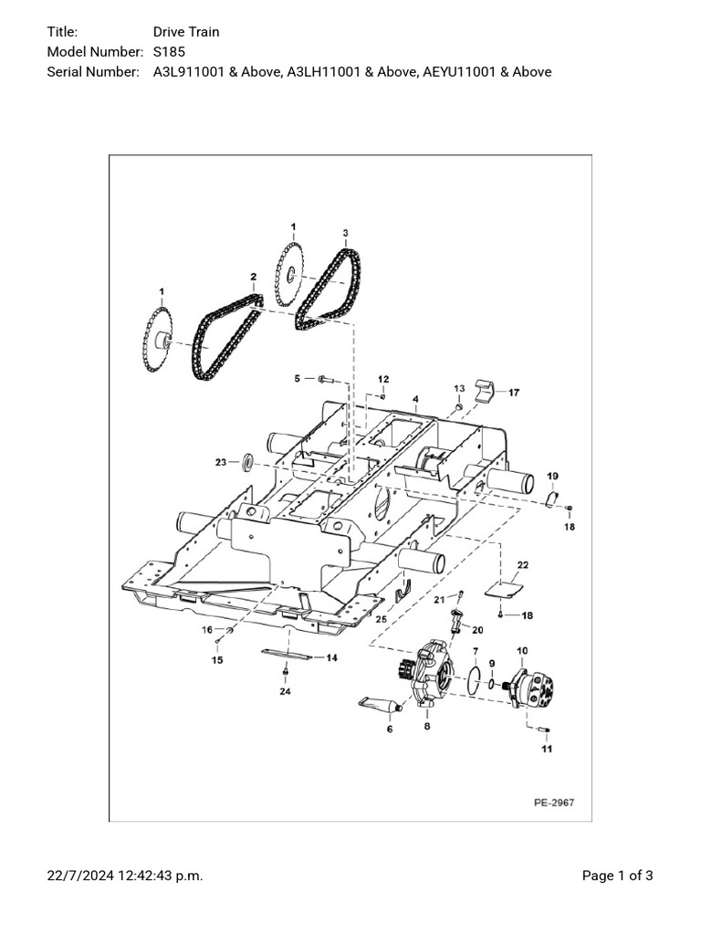 S185 Drive Train Parts List | PDF | Manufactured Goods | Mechanical ...