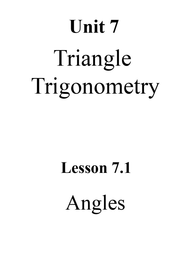Triangle Trigonometry: Angles & Functions | PDF | Trigonometric ...