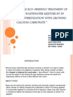 Facile Eco-friendly Treatment of a Dye Waste Water