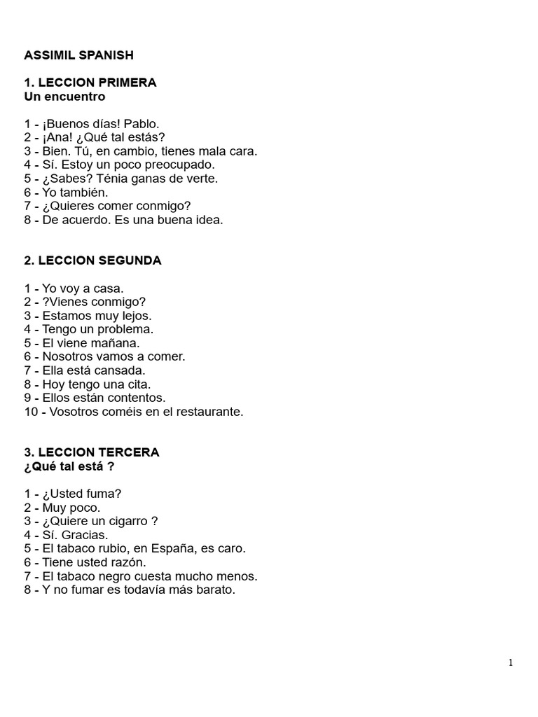 Lecciones de Español con Assimil | PDF | Color | España