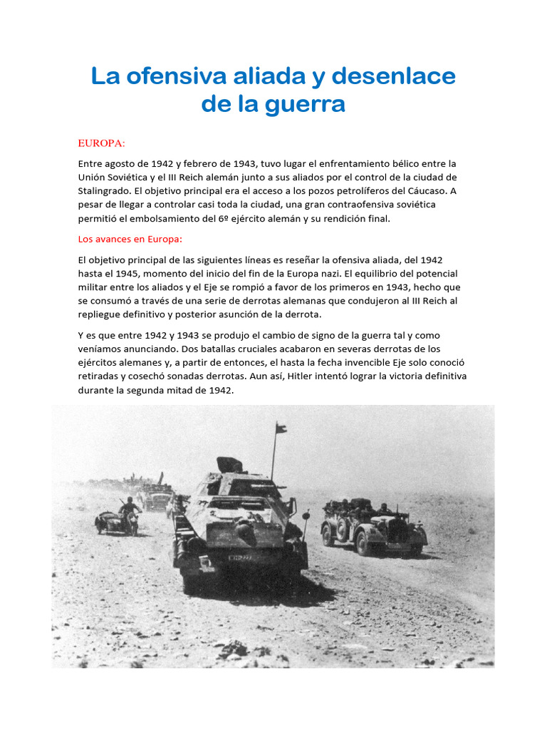 La Ofensiva Aliada y Desenlace de La Guerra | PDF | Aliados de la ...
