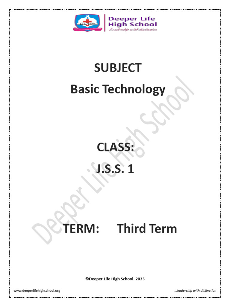 Js 1 Basic Technology 3rd Term E-Note | PDF | Screw | Drill