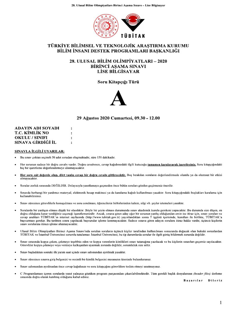 Httpsbilimolimpiyatlari Tubitak Gov 