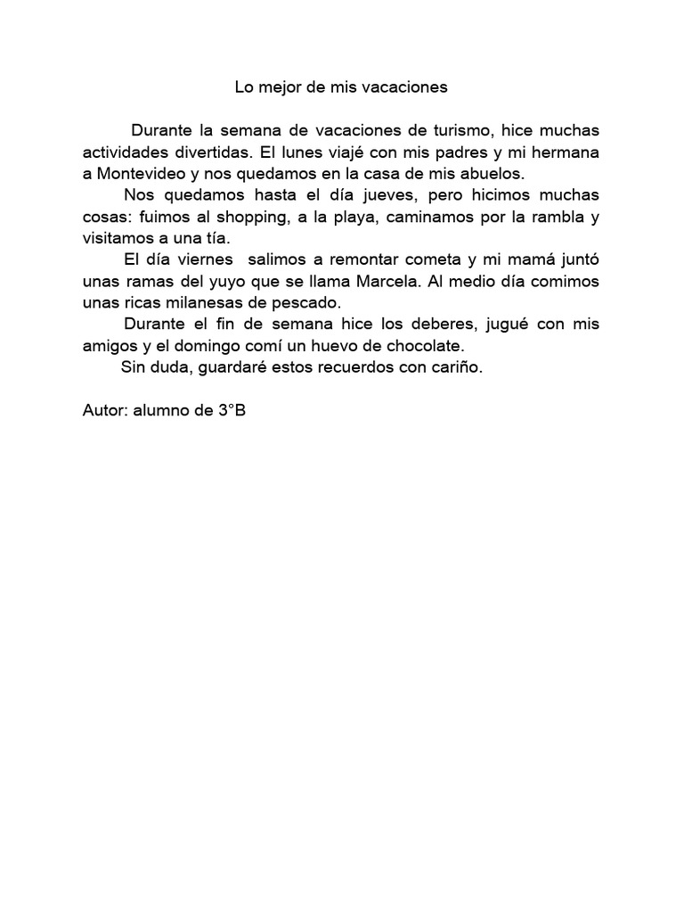 Texto Vacaciones Pdf