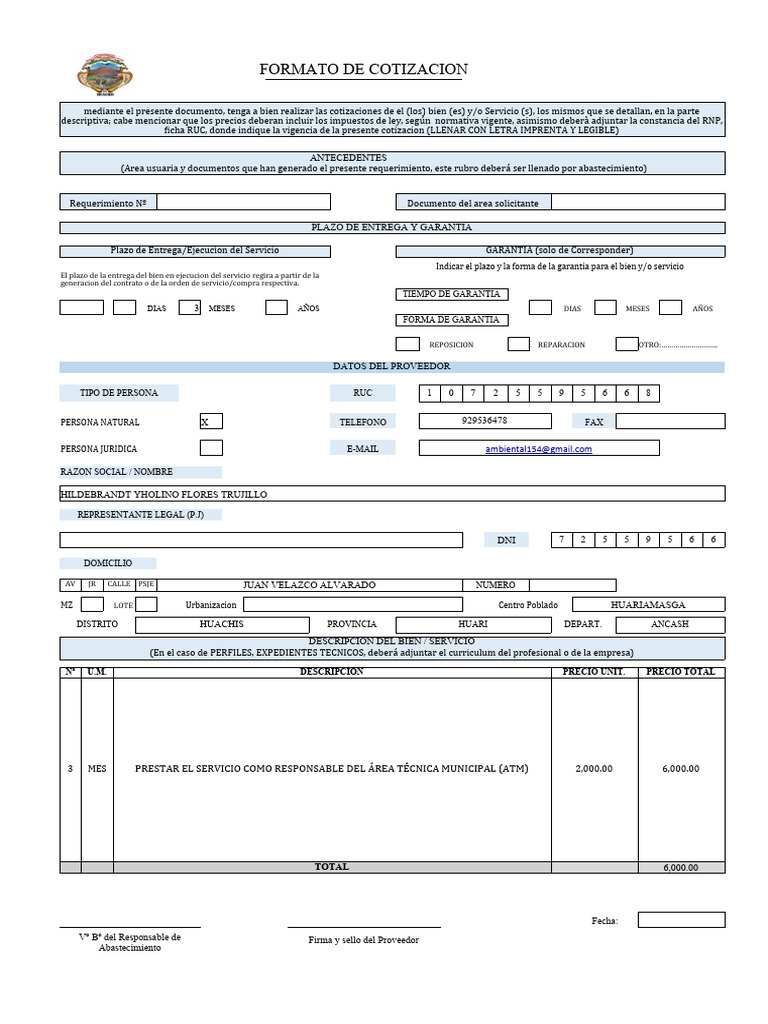 Formato de Cotizacion | PDF