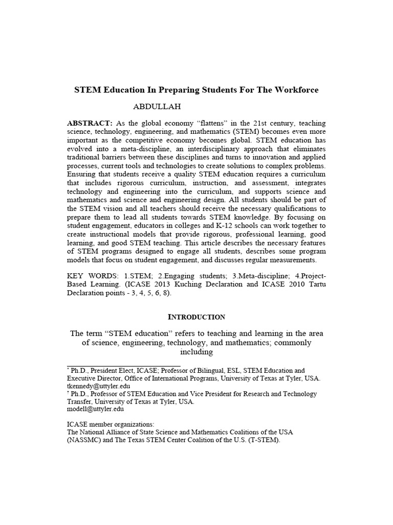 Enhancing Workforce Readiness Through STEM | PDF | Science, Technology ...