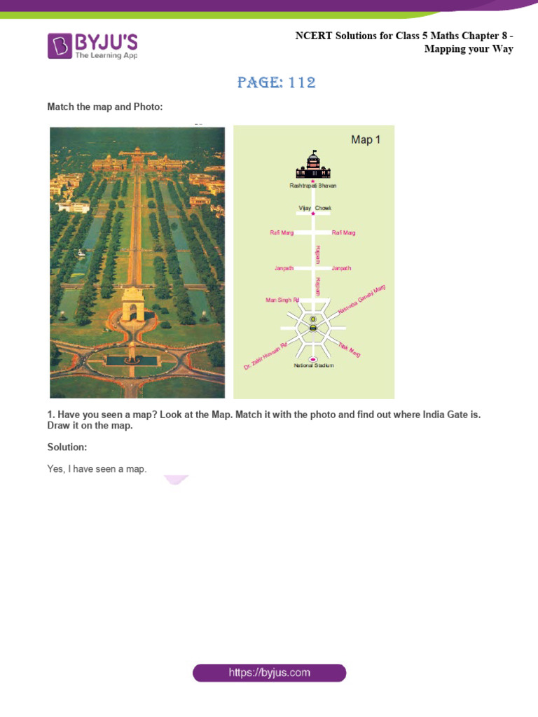 Class 5 Maths: Mapping Your Way Solutions | PDF