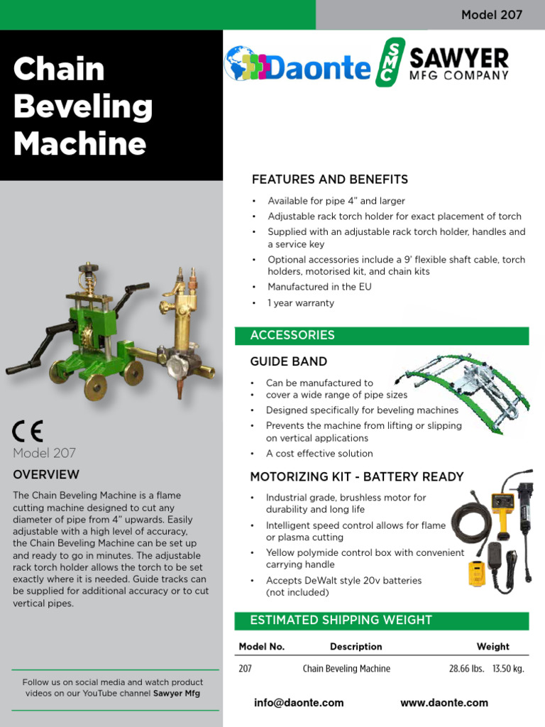 207 Chain Beveling Machine | PDF | Pipe (Fluid Conveyance ...