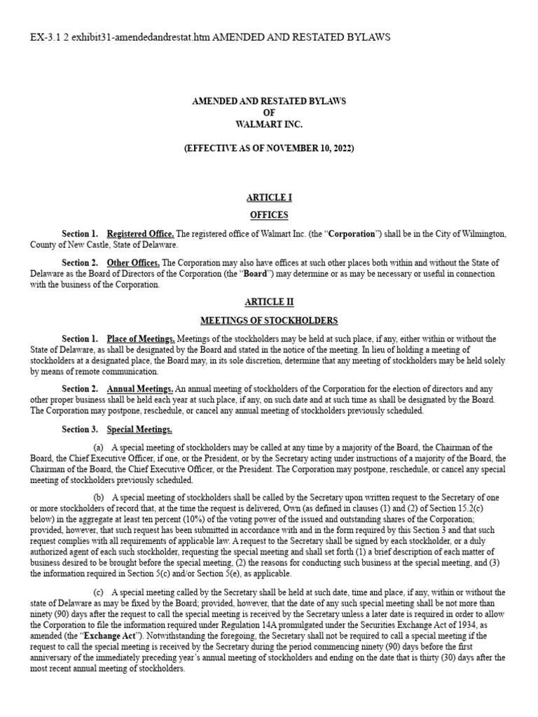 Ex 3 1 2 exhibit31 amendedandrestat htm amended and restated bylaws