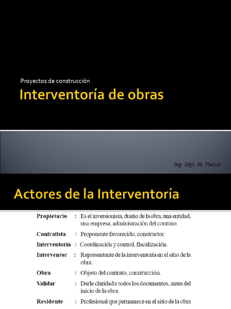 Interventoría de Proyectos de Construcción | PDF | Contratista general ...