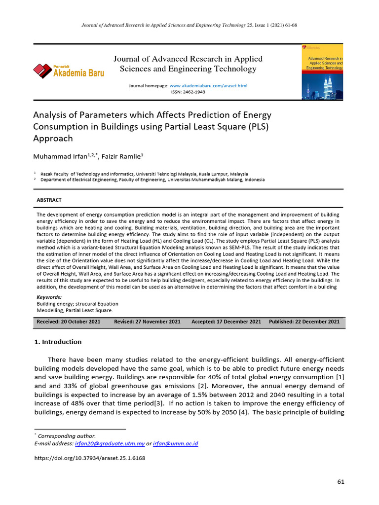 Energy Consumption Prediction in Buildings | PDF | Efficient Energy Use ...