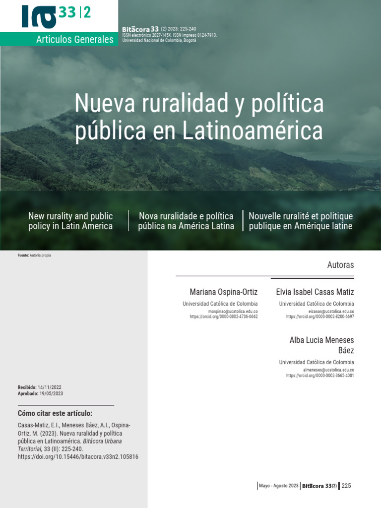 Nueva Ruralidad y Políticas en Latinoamérica | PDF | Área rural ...
