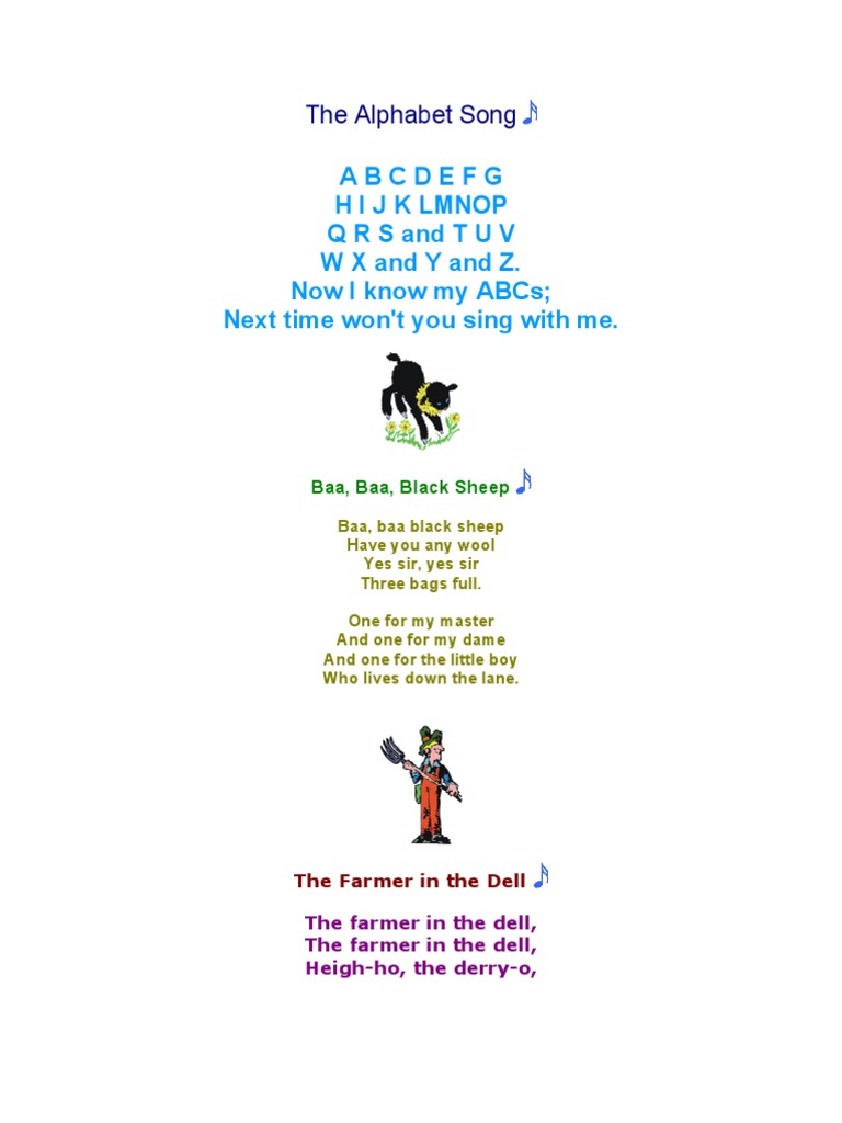 A Collection of Classic Nursery Rhymes and Children's Songs PDF