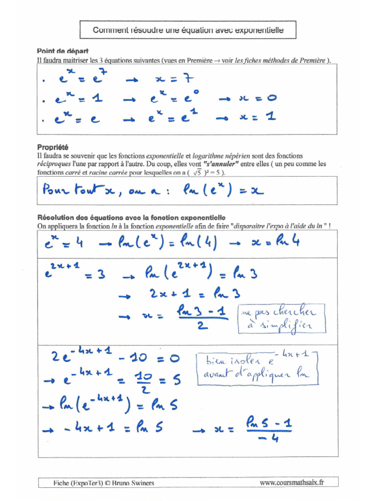 Comment Resoudre Une Equation Avec Exponentielle | PDF