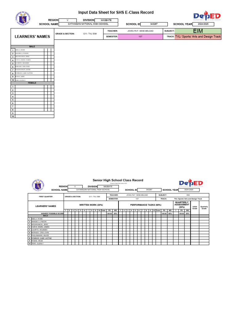 Shs-Ecr - TVL - Eim | PDF