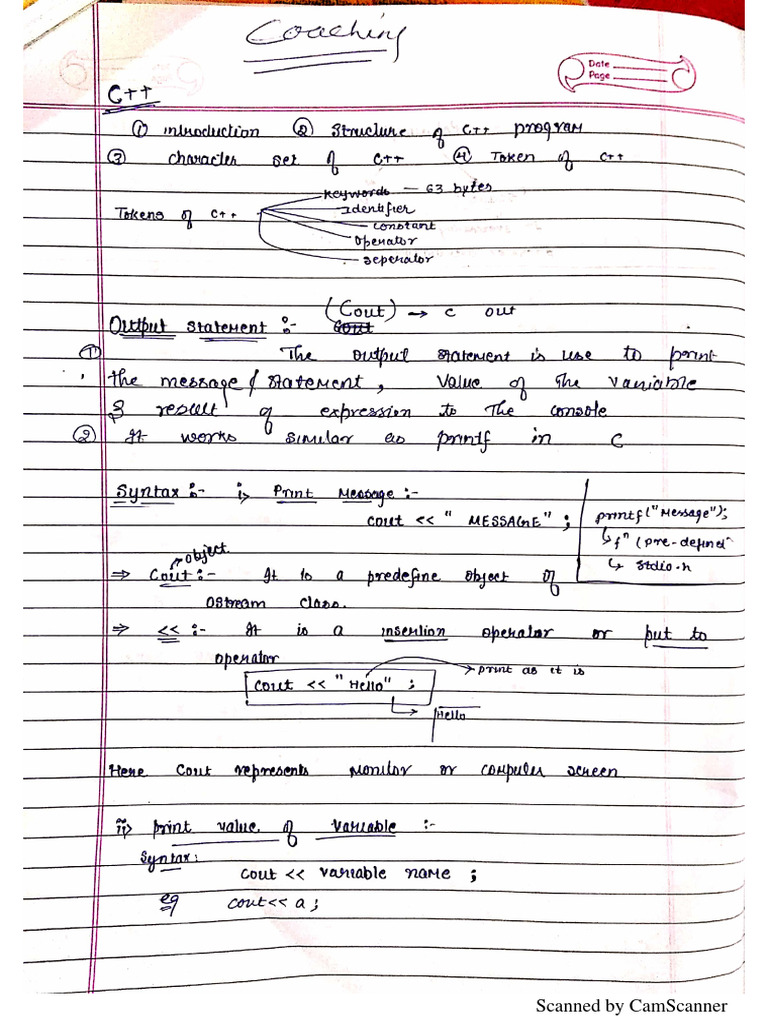 C++ Notes | PDF