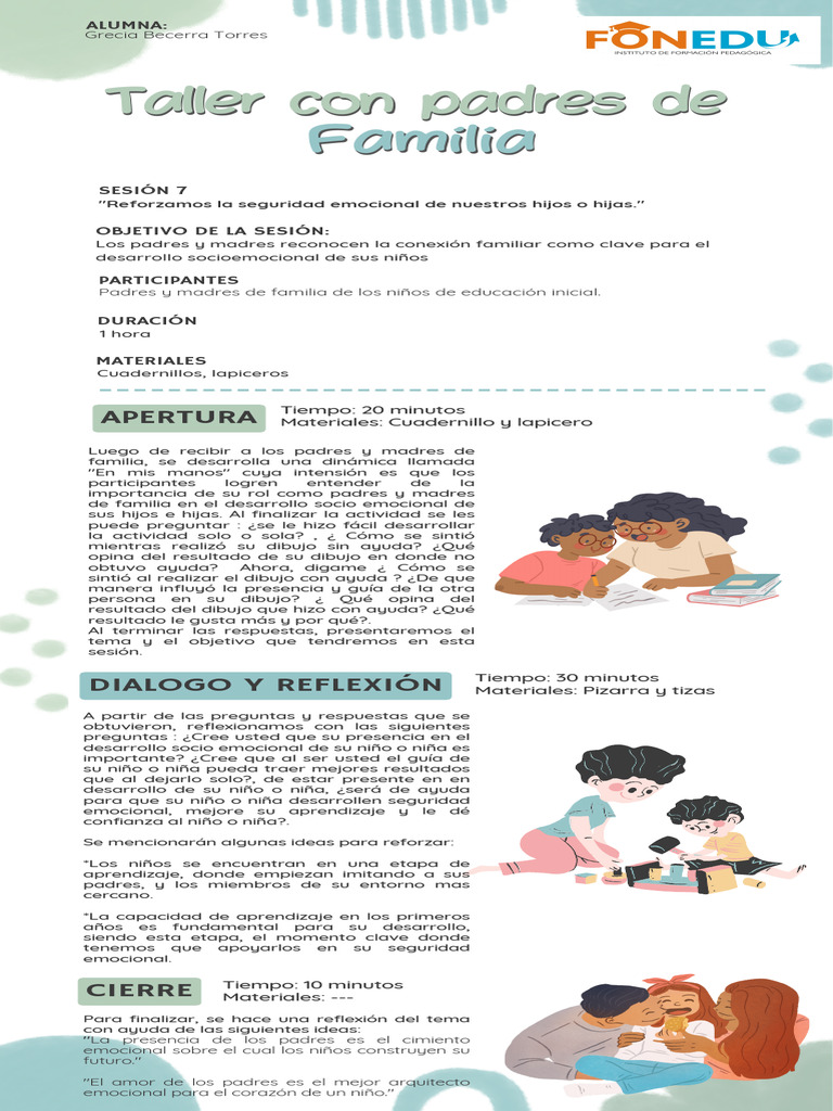 Taller Con Padres de Familia y Dinámica | PDF