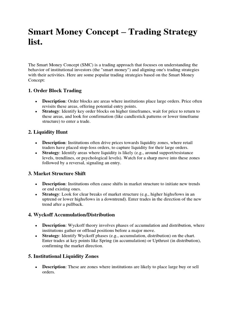 Smart Money Concept Trading Strategies | PDF | Microeconomics | Business
