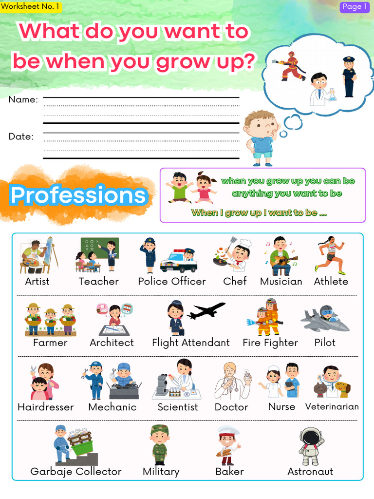 Career Exploration Worksheet for Kids | PDF