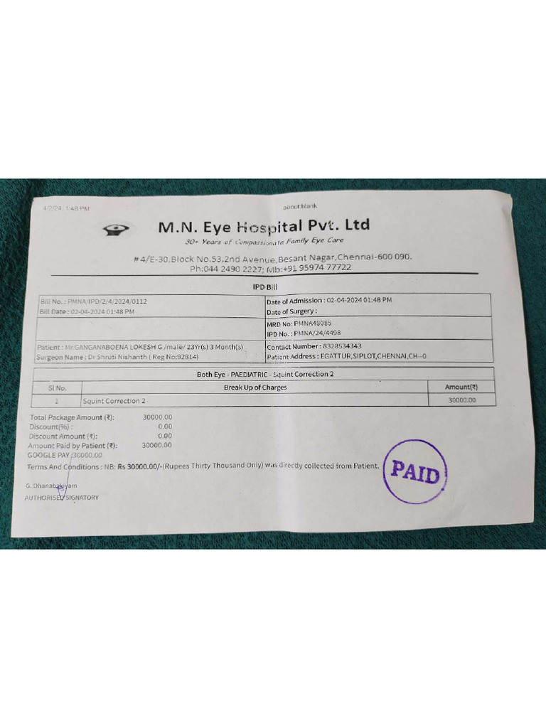 MN Eye Hospital PDF | PDF