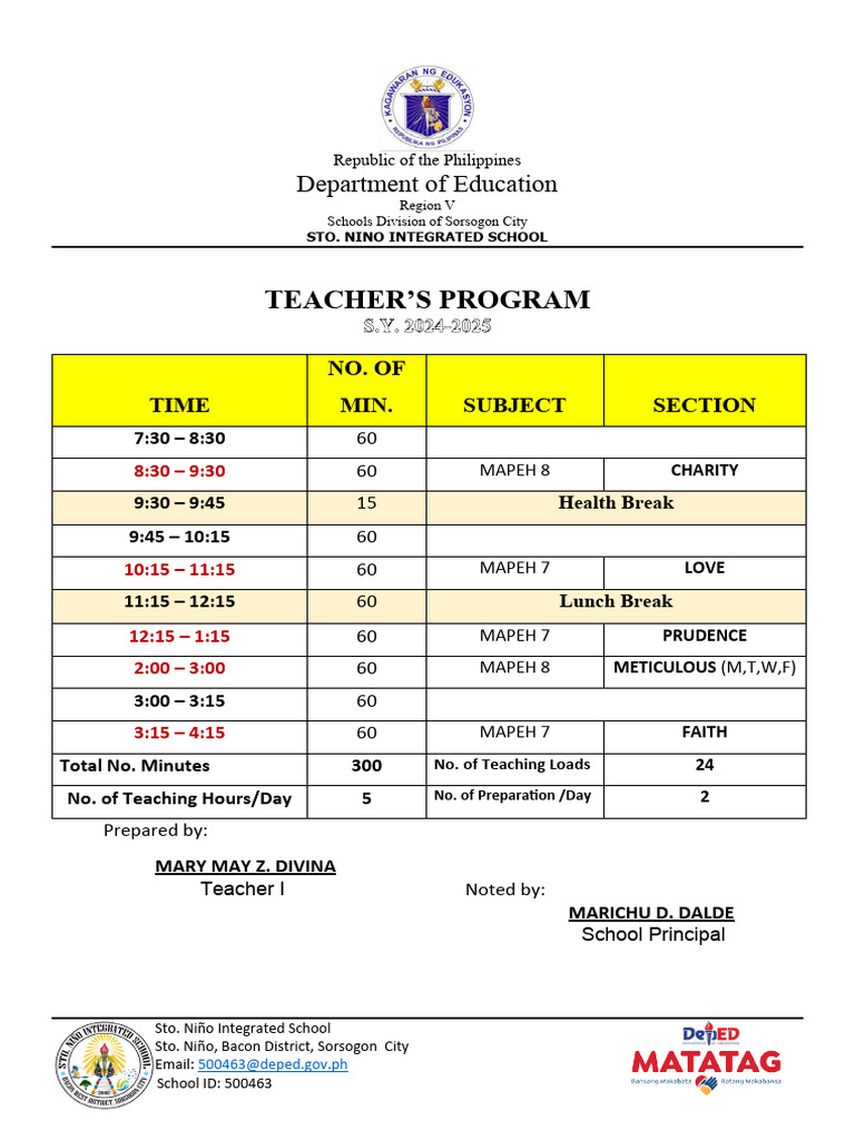 Teacher's Program | PDF