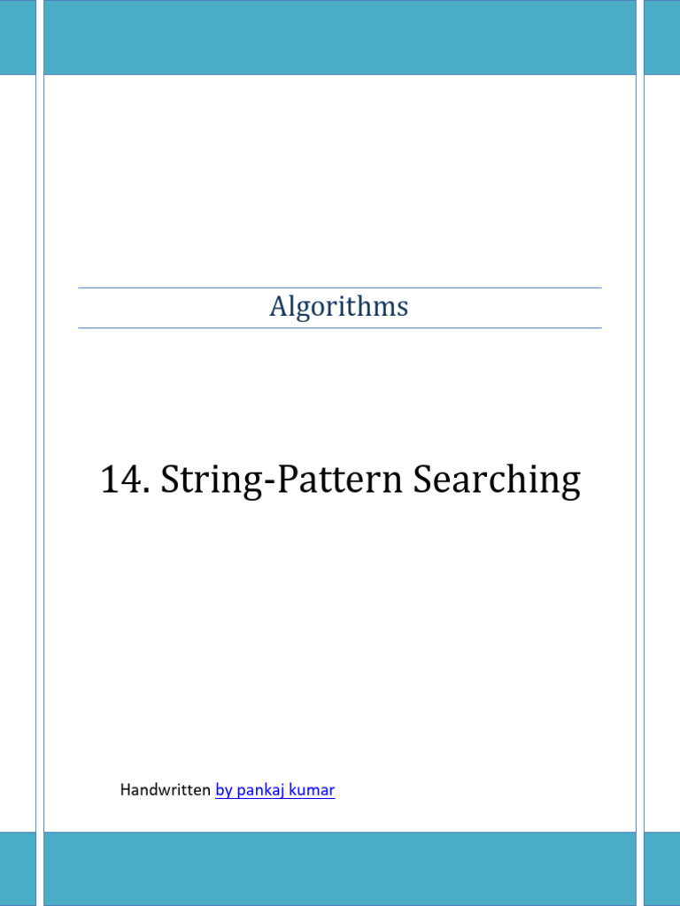 String - Pattern Searching Algorithms | PDF