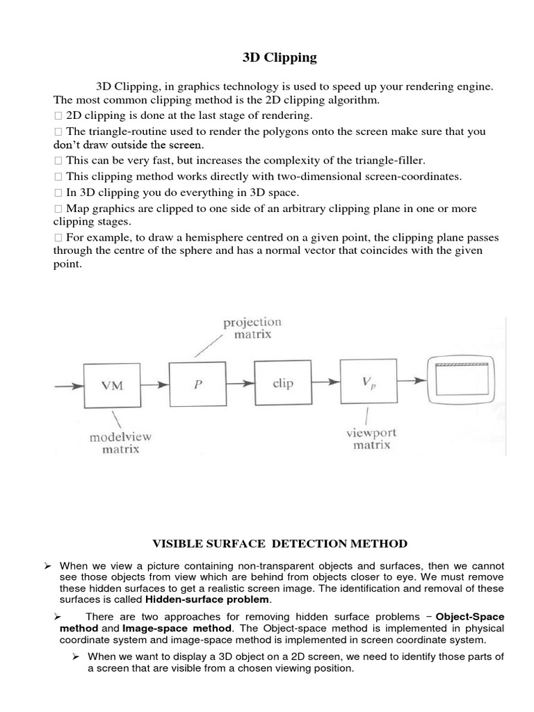3D Clipping and Surface Detection Methods | PDF | 3 D Computer Graphics ...