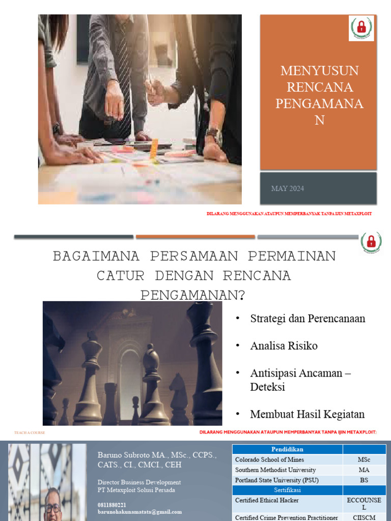 Rencana Pengamanan oleh Baruno Subroto | PDF