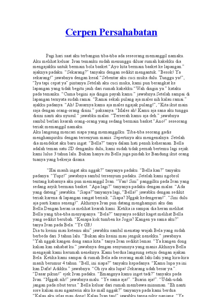 Cerpen Persahabatan