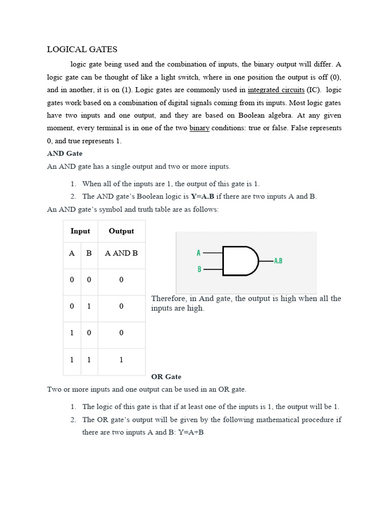 LOGICAL GATES | PDF | Logic Gate | Electronics