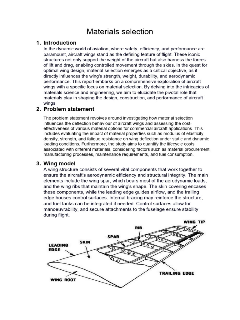 Aircraft Wing Material Selection Guide | PDF | Composite Material ...