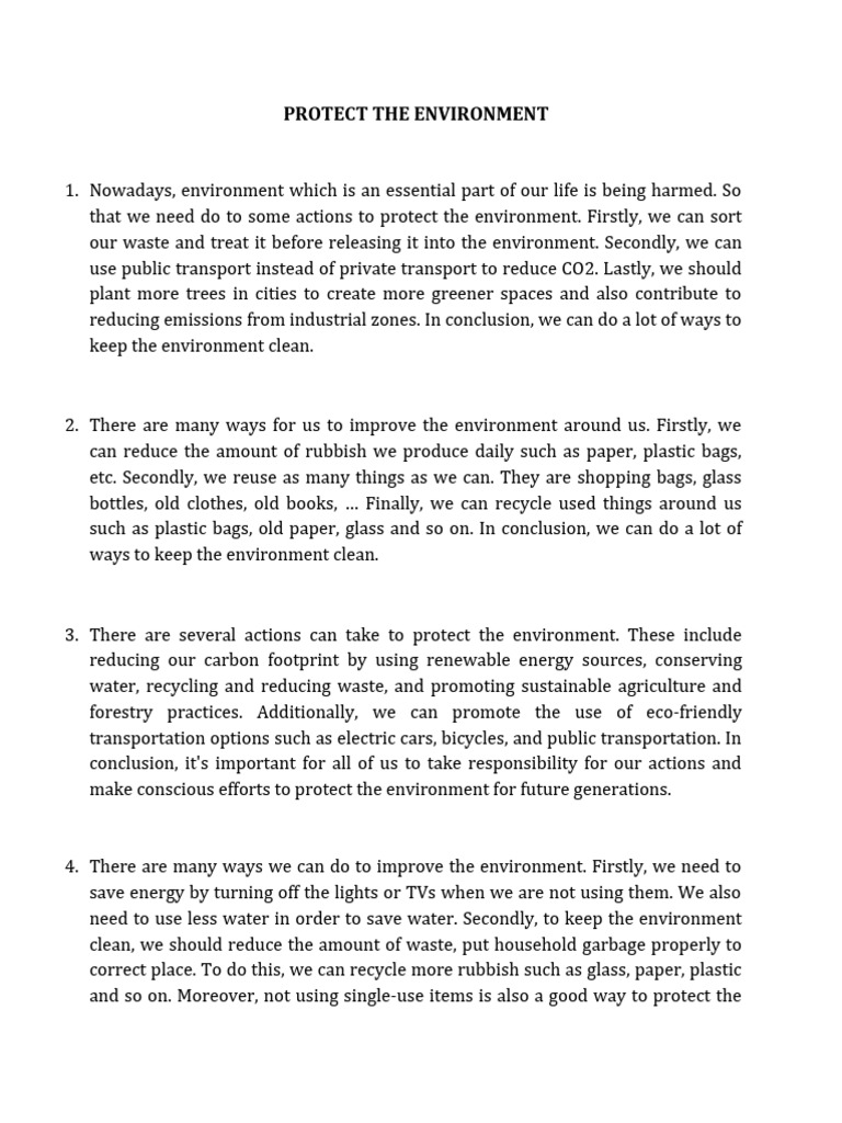 Protect The Environment | PDF | Waste | Recycling