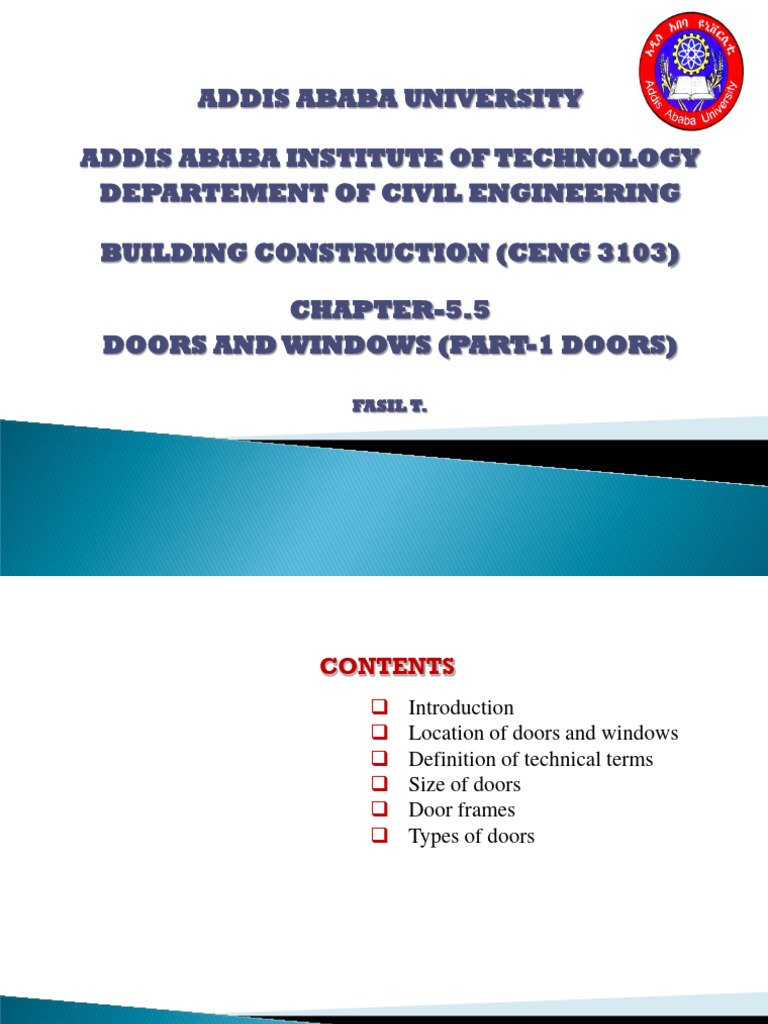 Doors and Windows in Building Design | PDF | Door | Window