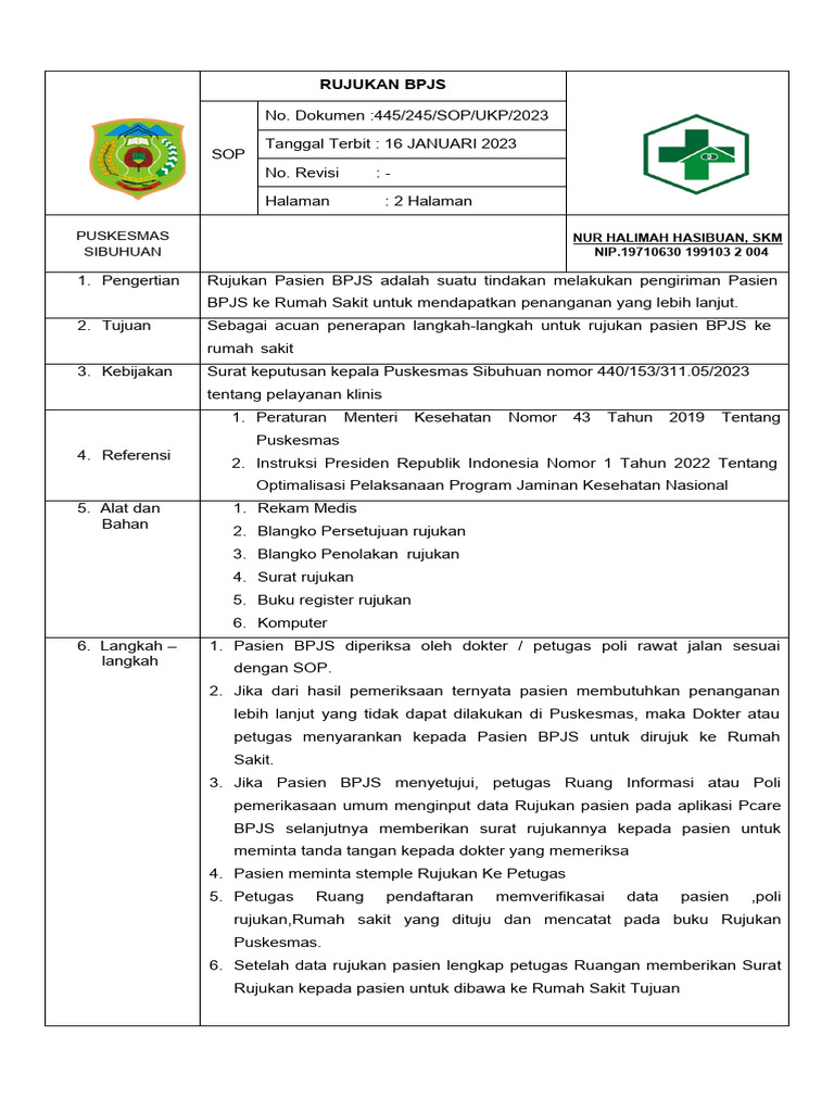 Sop Rujukan Bpjs Pdf