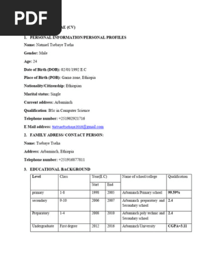Natnael Tsebaye CV Word