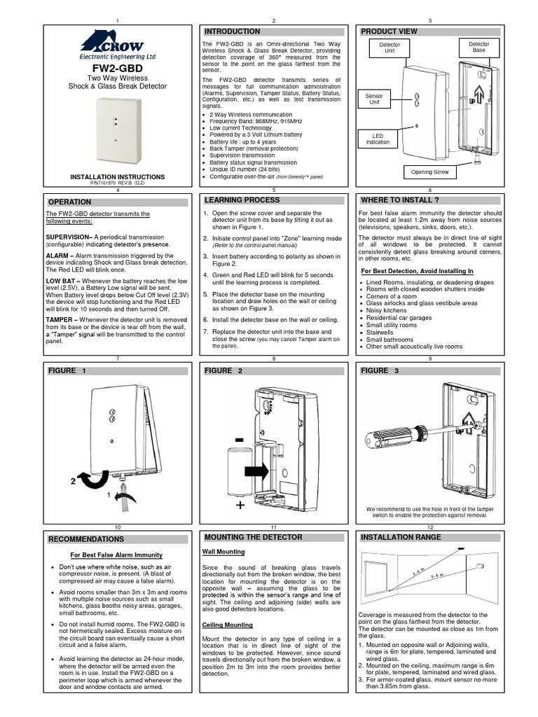 Manual FW2-GBD Crow | PDF | Legal Liability | Sensor