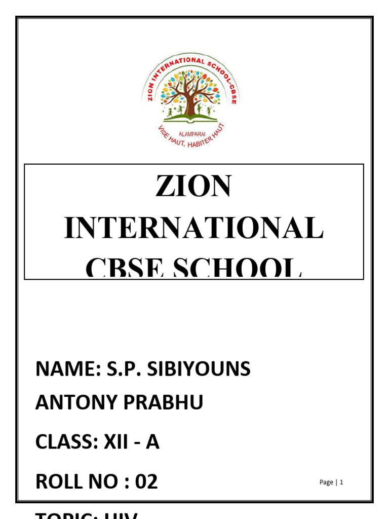 Bio investigatory project by sibiyouns pdf hiv hiv aids