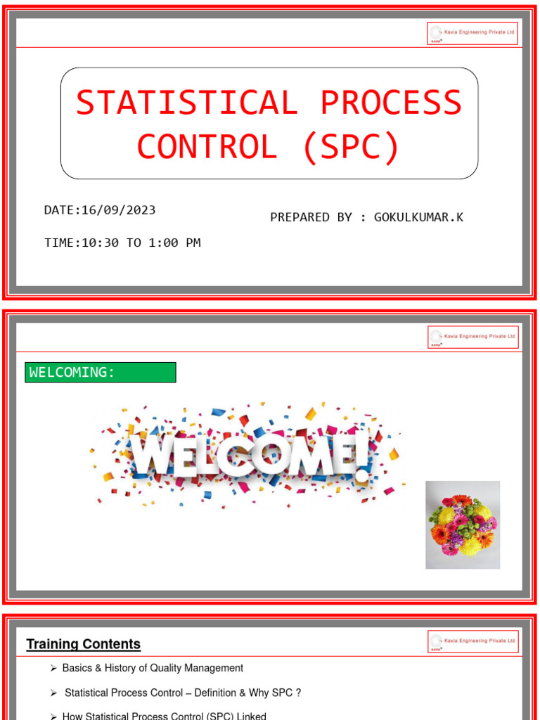 Statistical Process Control Training Guide | PDF | Standard Deviation ...