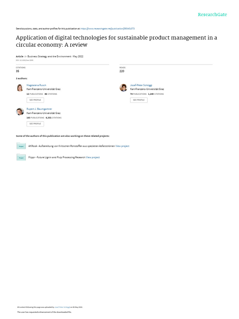 Digital Technologies in Circular Economy | PDF | Life Cycle Assessment ...