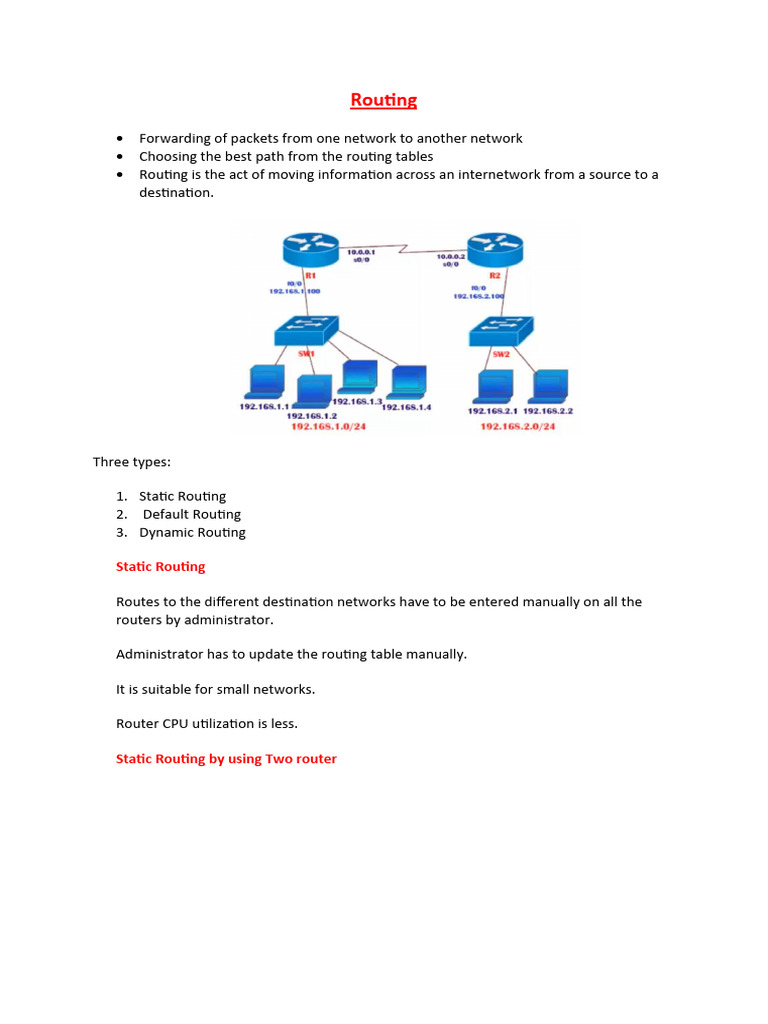 Comprehensive Guide to Static Routing | PDF | Router (Computing) | Ip ...