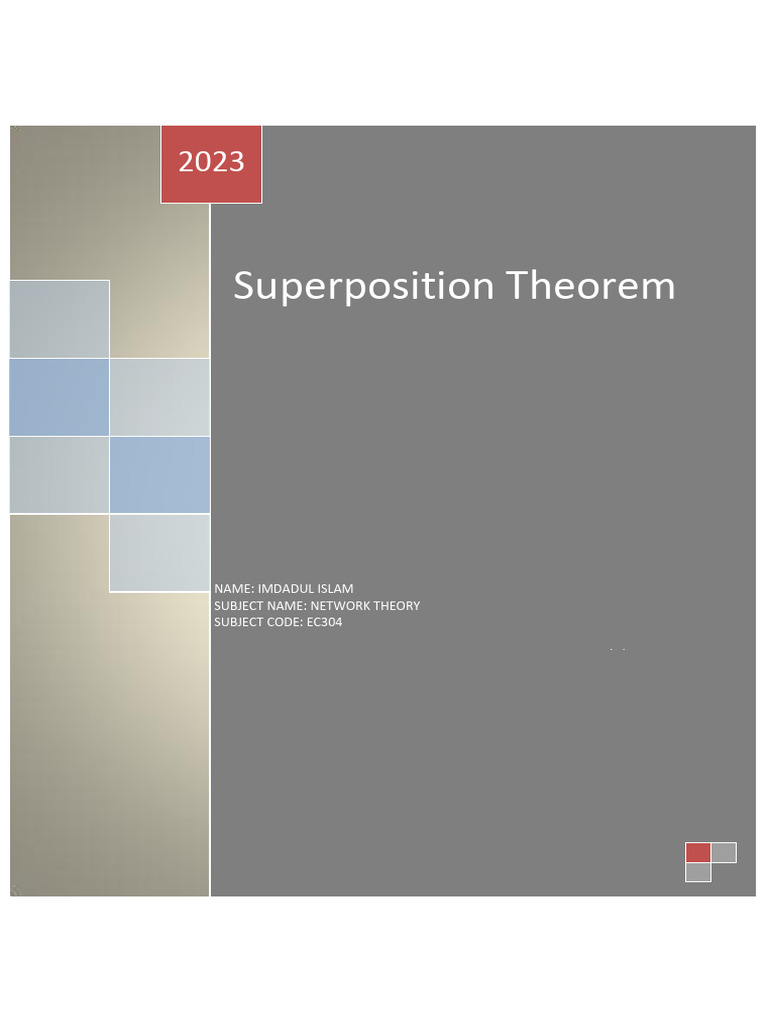 Superposition Theorem in Circuit Analysis | PDF | Electrical Network ...