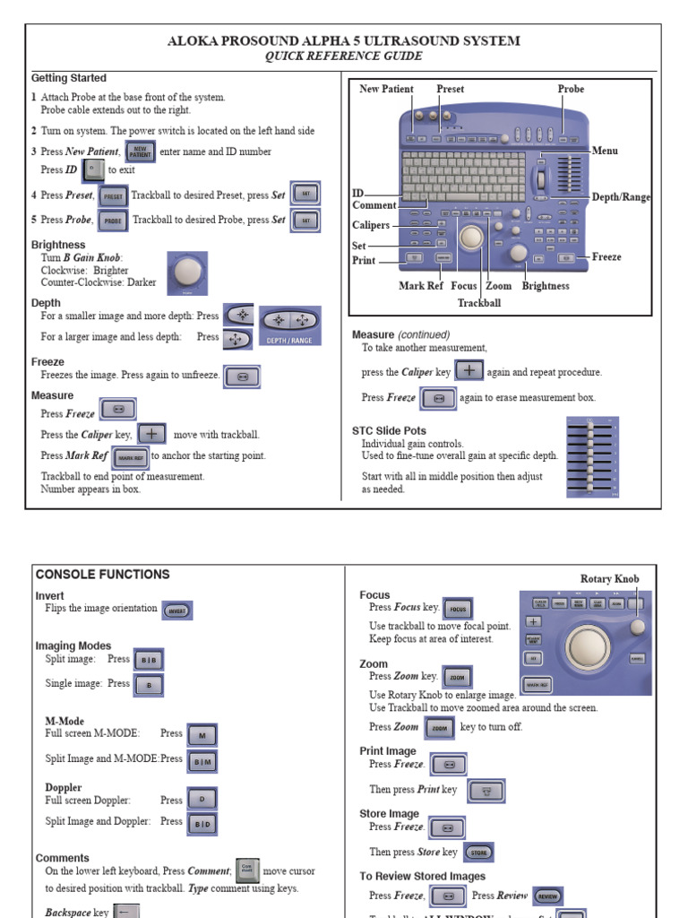 ALOKA Prosound Alpha 5 Setup Guide | PDF | Medical Ultrasound