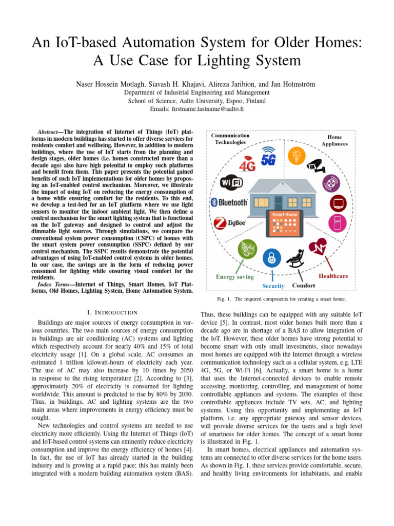 IoT Lighting Automation for Older Homes | PDF | Internet Of Things ...