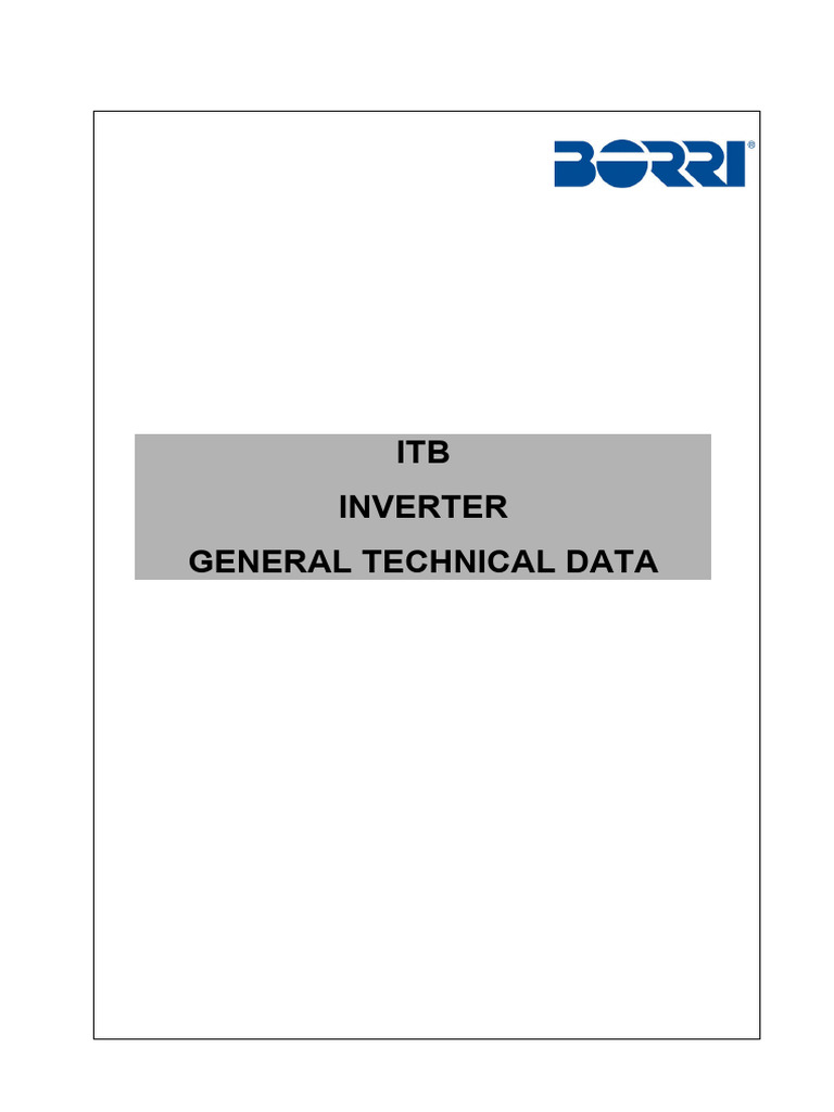 ITB Inverter Technical Data Overview | PDF | Power Inverter | Capacitor